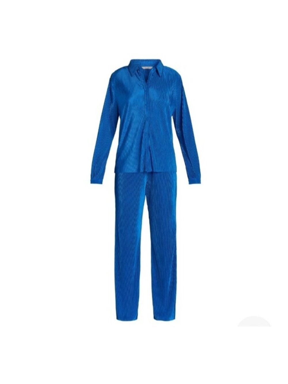 Women's 2 Piece Plisse Pleat Pants Set by Nine.Eight Size XXL Blue Casual Comfor